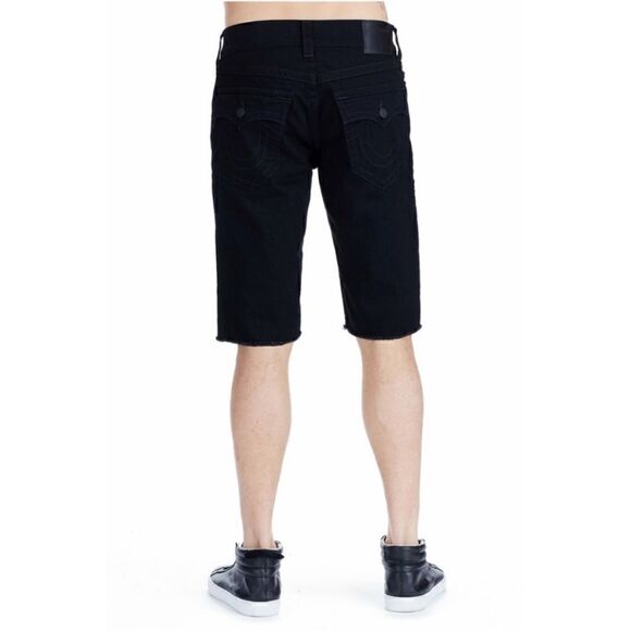 True Religion Ricky Flap Straight Black Jean Short Size 34 - Picture 2 of 9